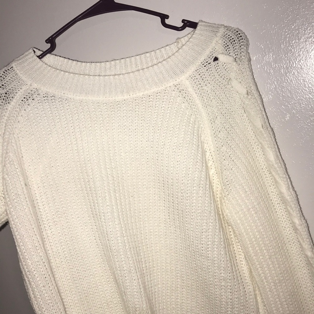 white sweater